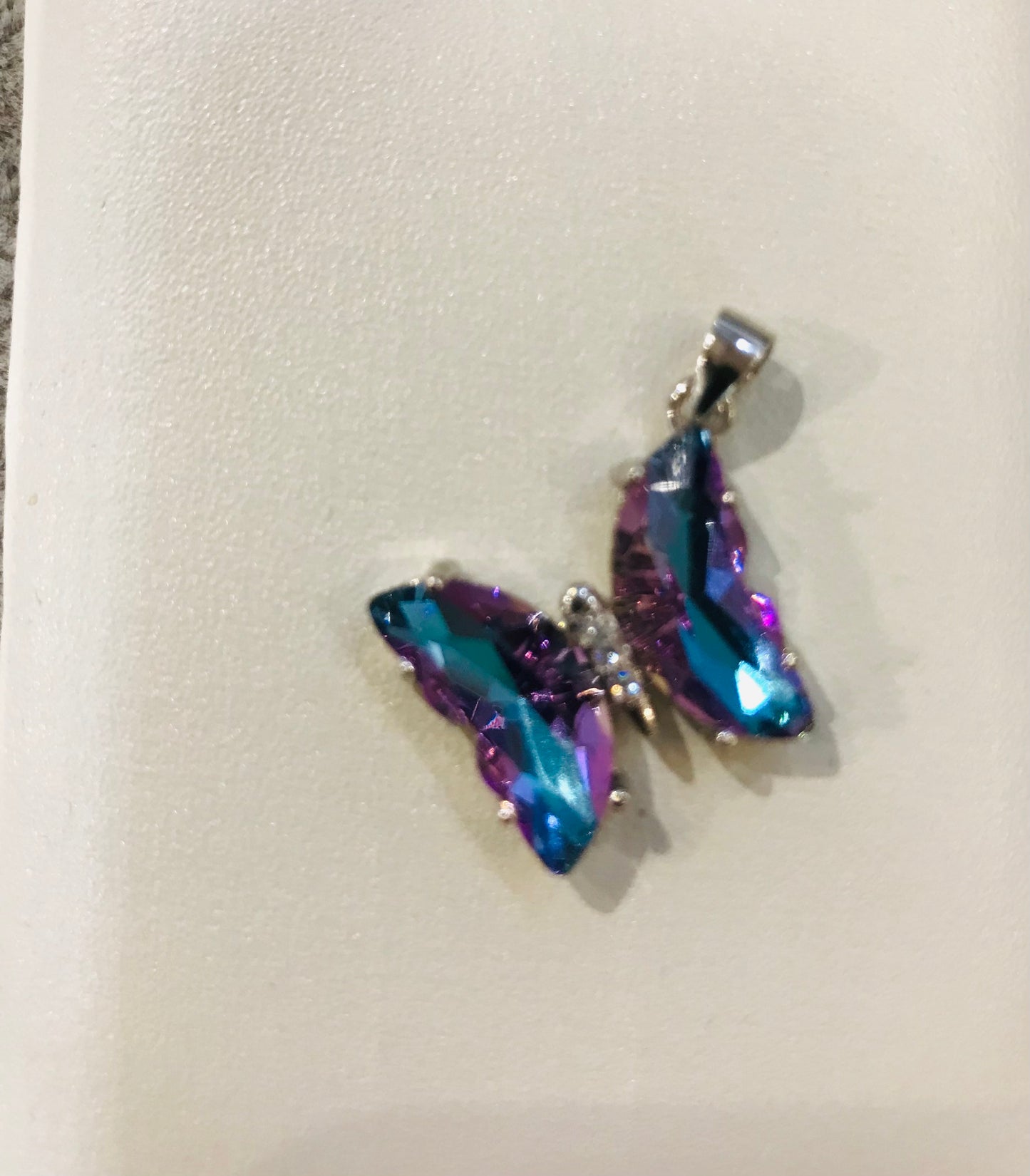 Pendentif papillon en argent véritable