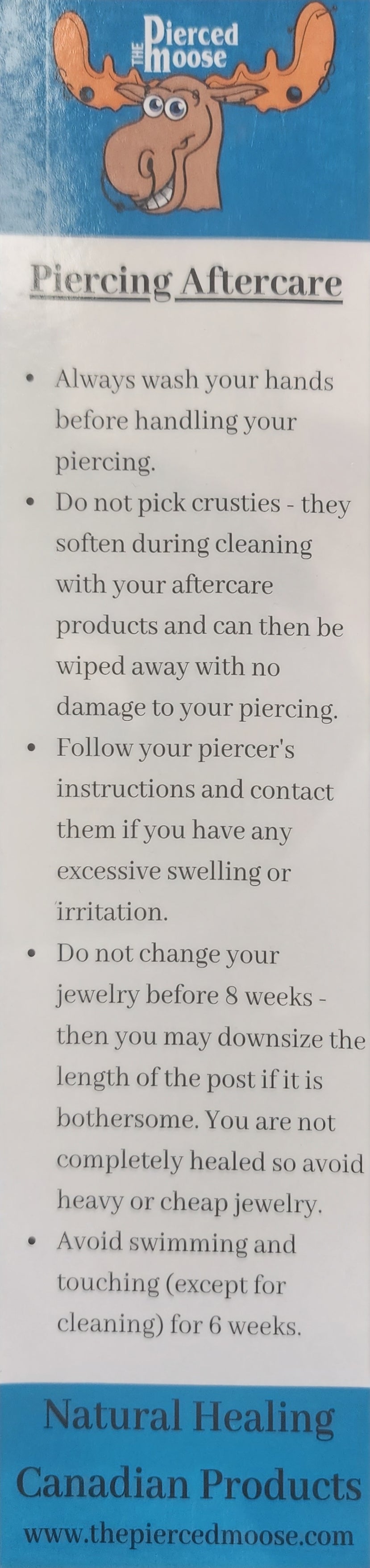 Fournitures de piercing après-soins