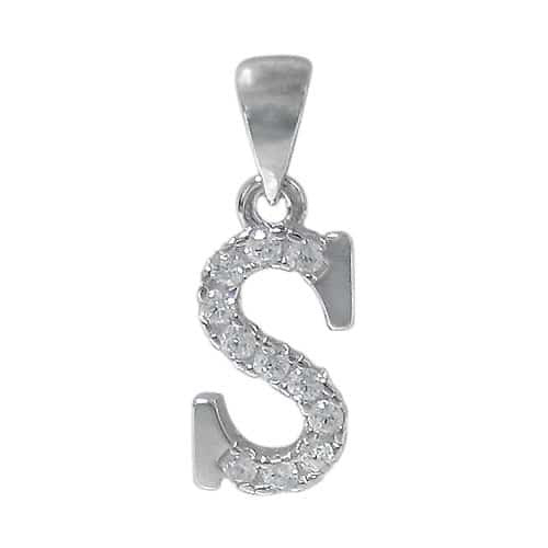 Pendentif lettre initiale en argent sterling