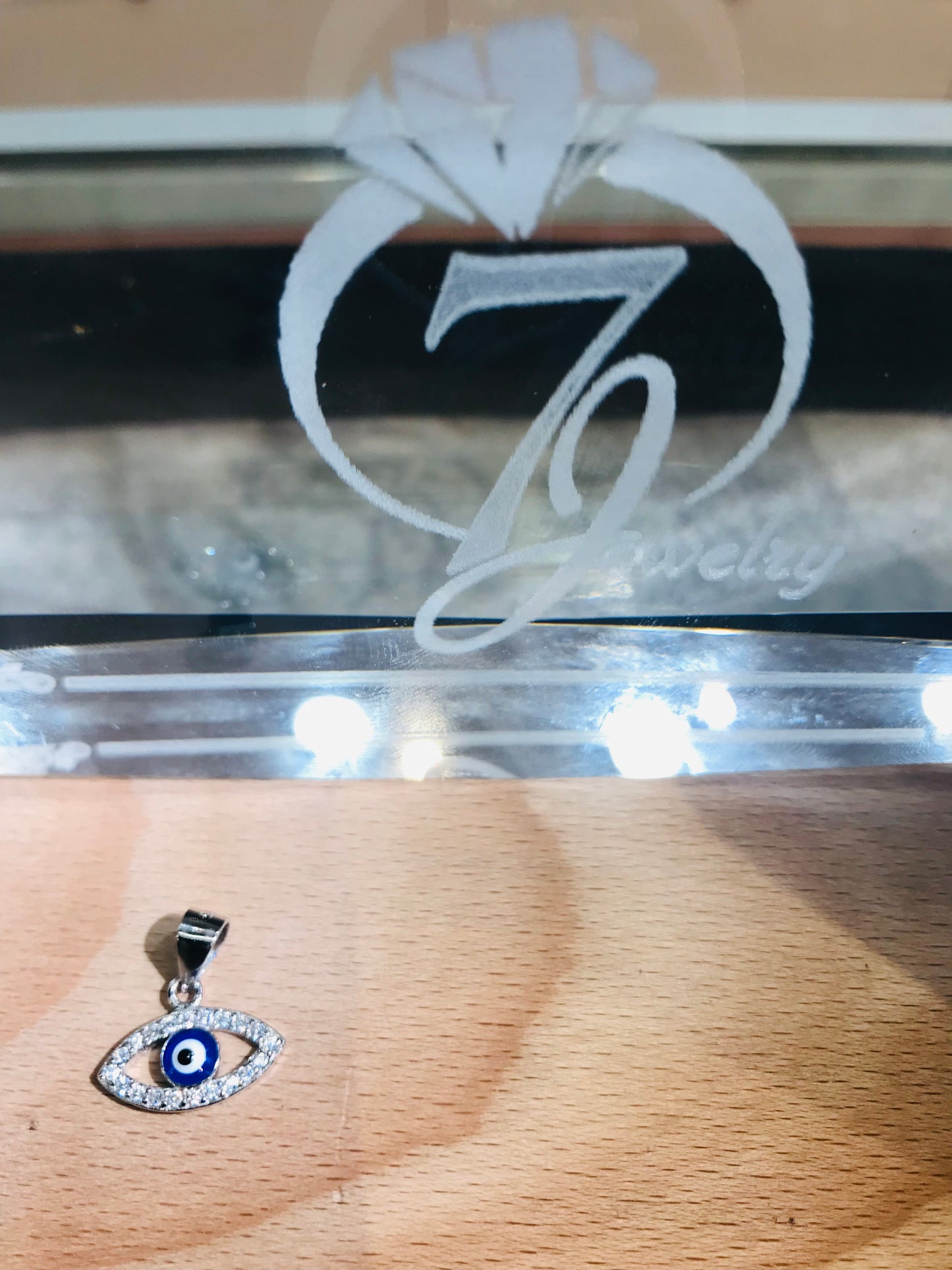 Pendentif en argent véritable contre le mauvais œil