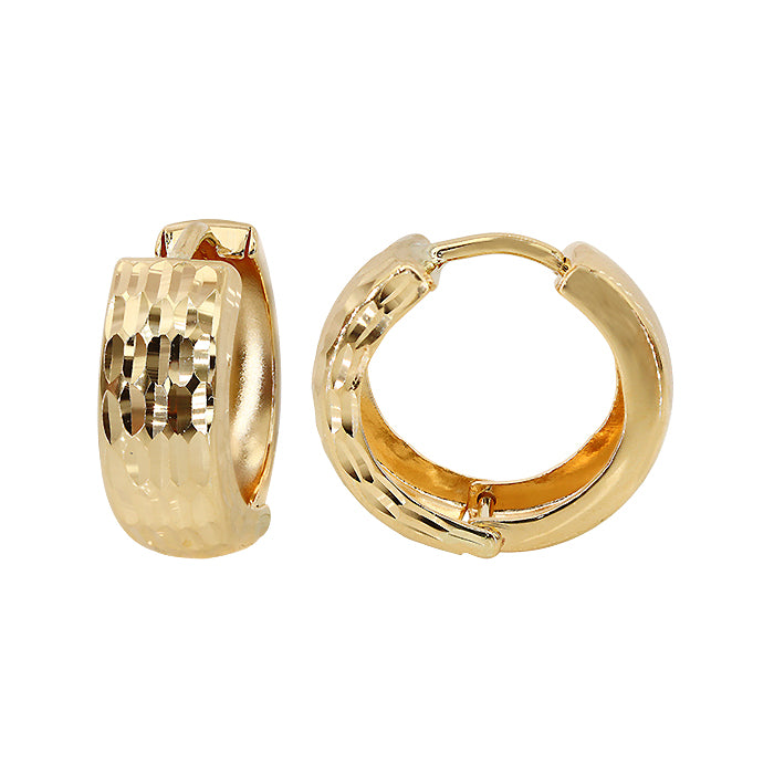 Boucle d'oreille créole ovale ronde martelée en or véritable