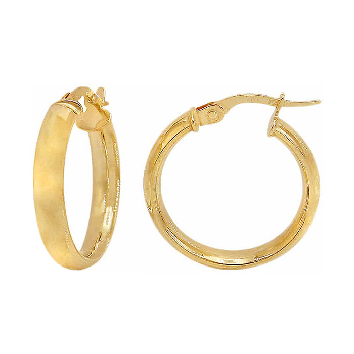 Boucles d'oreilles créoles rondes en or véritable