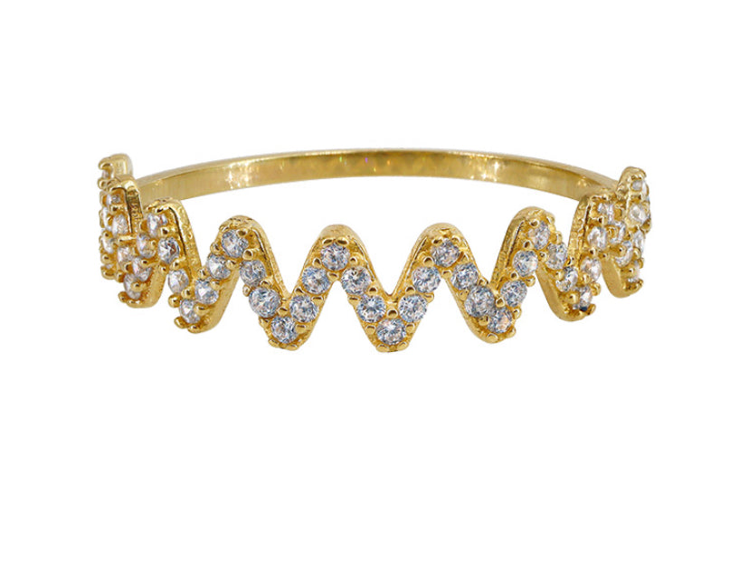 Bague zigzag en or 10 carats