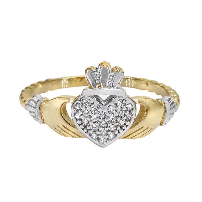 Bague Claddagh en or véritable
