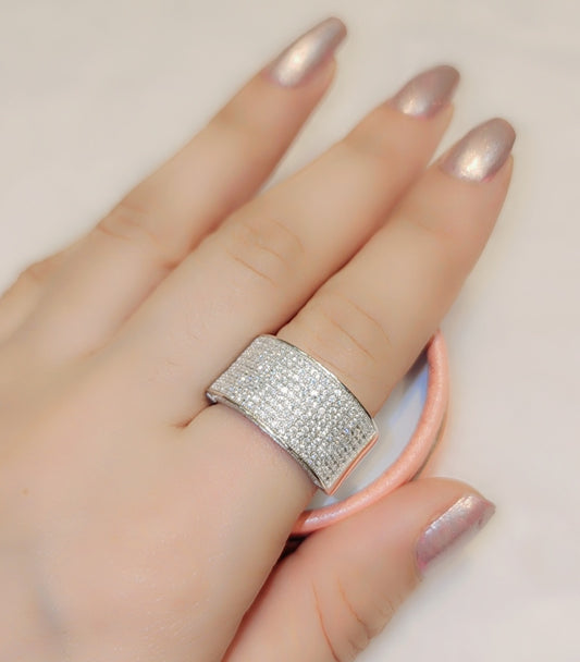 Sterling silver iced out ring