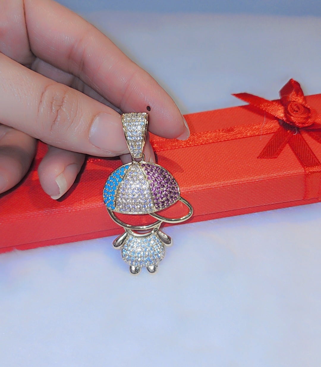 Pendentif plaqué or glacé