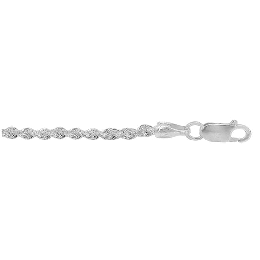 Chaîne en corde de soie en argent sterling (2 mm)