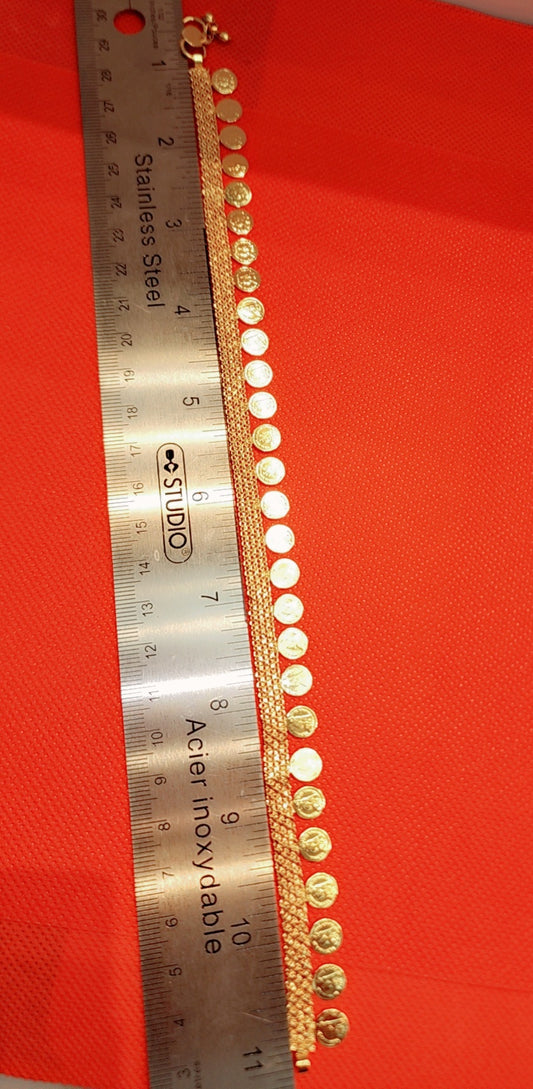 Gold plated coin Anklet