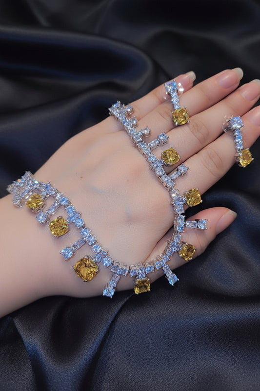 White gold plated set