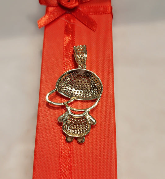 Pendentif plaqué or glacé