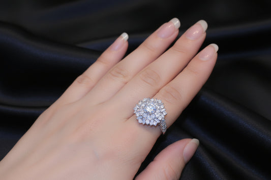 Sterling silver snowflake ring