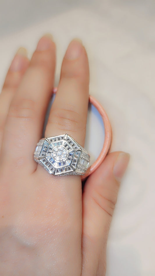 Sterling silver iced out ring