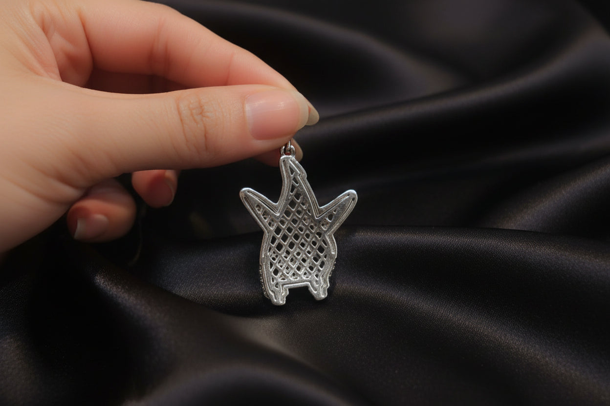 Iced out white gold plated Patrick Pendent