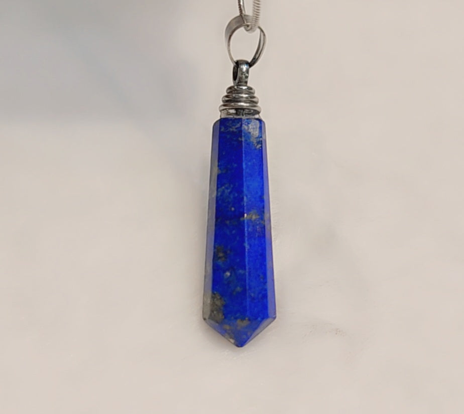 Pendentif goutte en argent sterling avec pierre de lapis-lazuli véritable