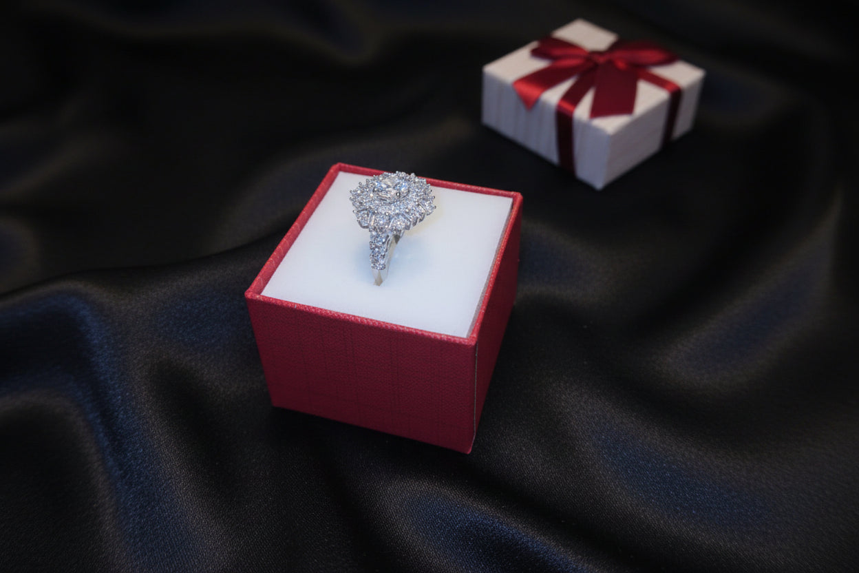 Sterling silver snowflake ring