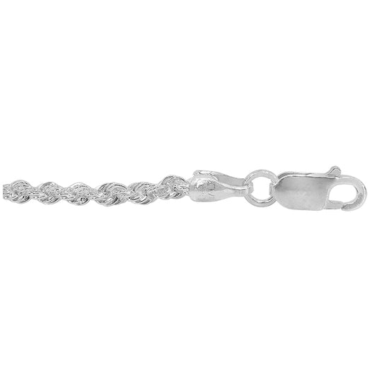 Chaîne en corde de soie en argent sterling (3,2 mm)