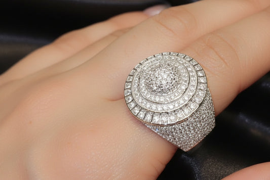 Sterling silver iced out ring