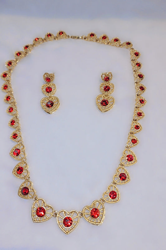 Ensemble coeur plaqué or