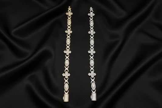 Iced out gold plated bracelet