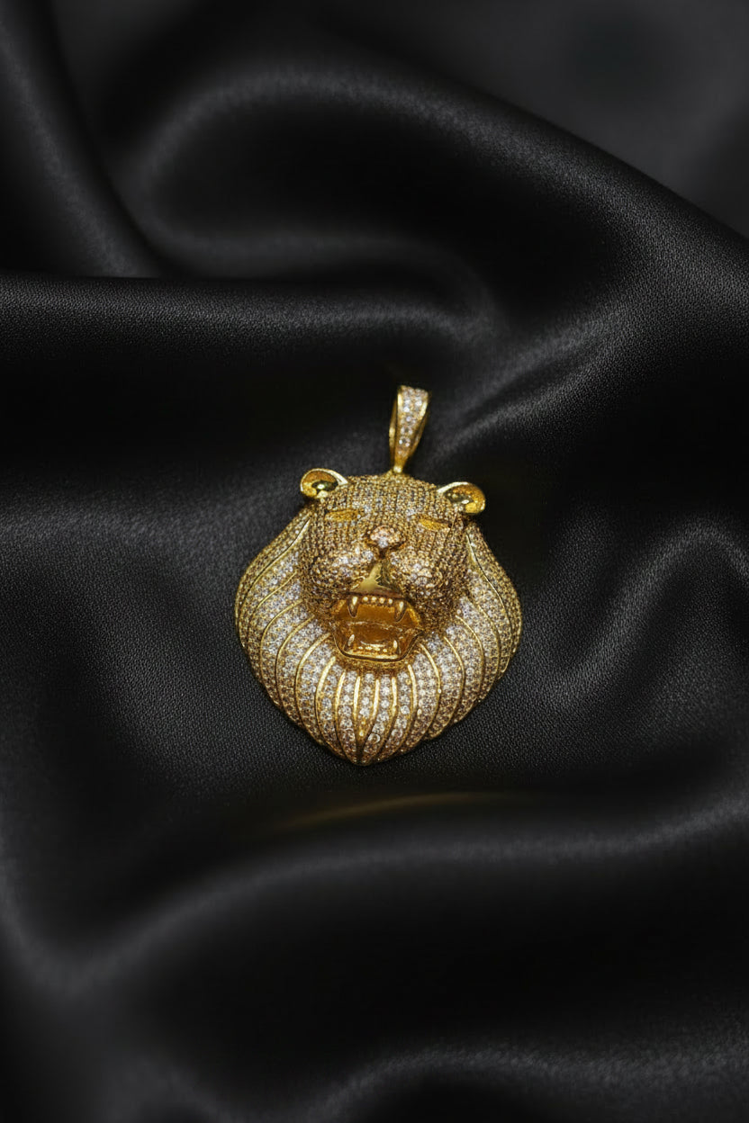 Gold plated iced out pendant