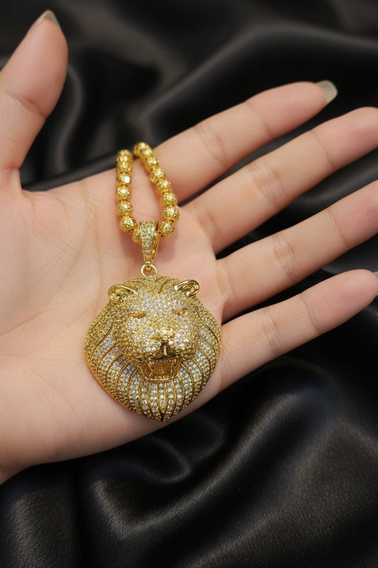 Gold plated iced out pendant
