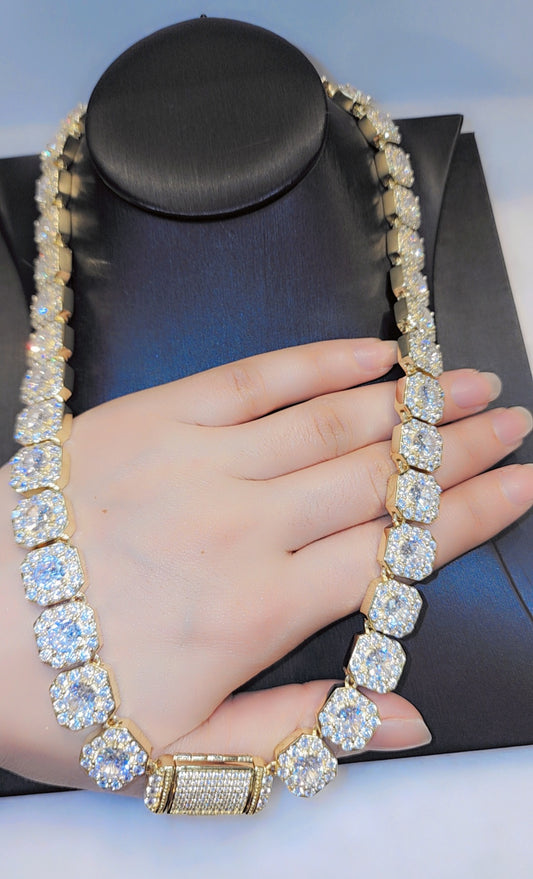 Chaîne plaquée or glacée