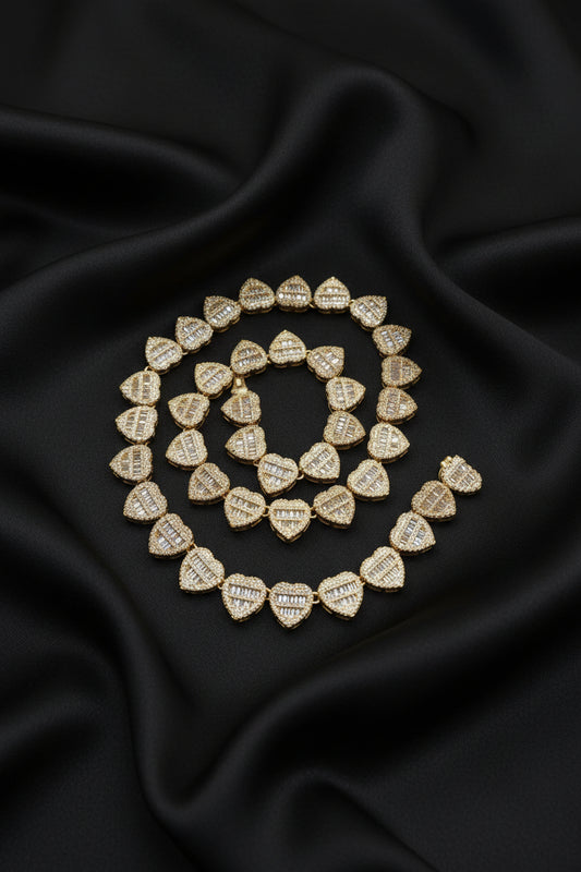 Iced out gold plated chain