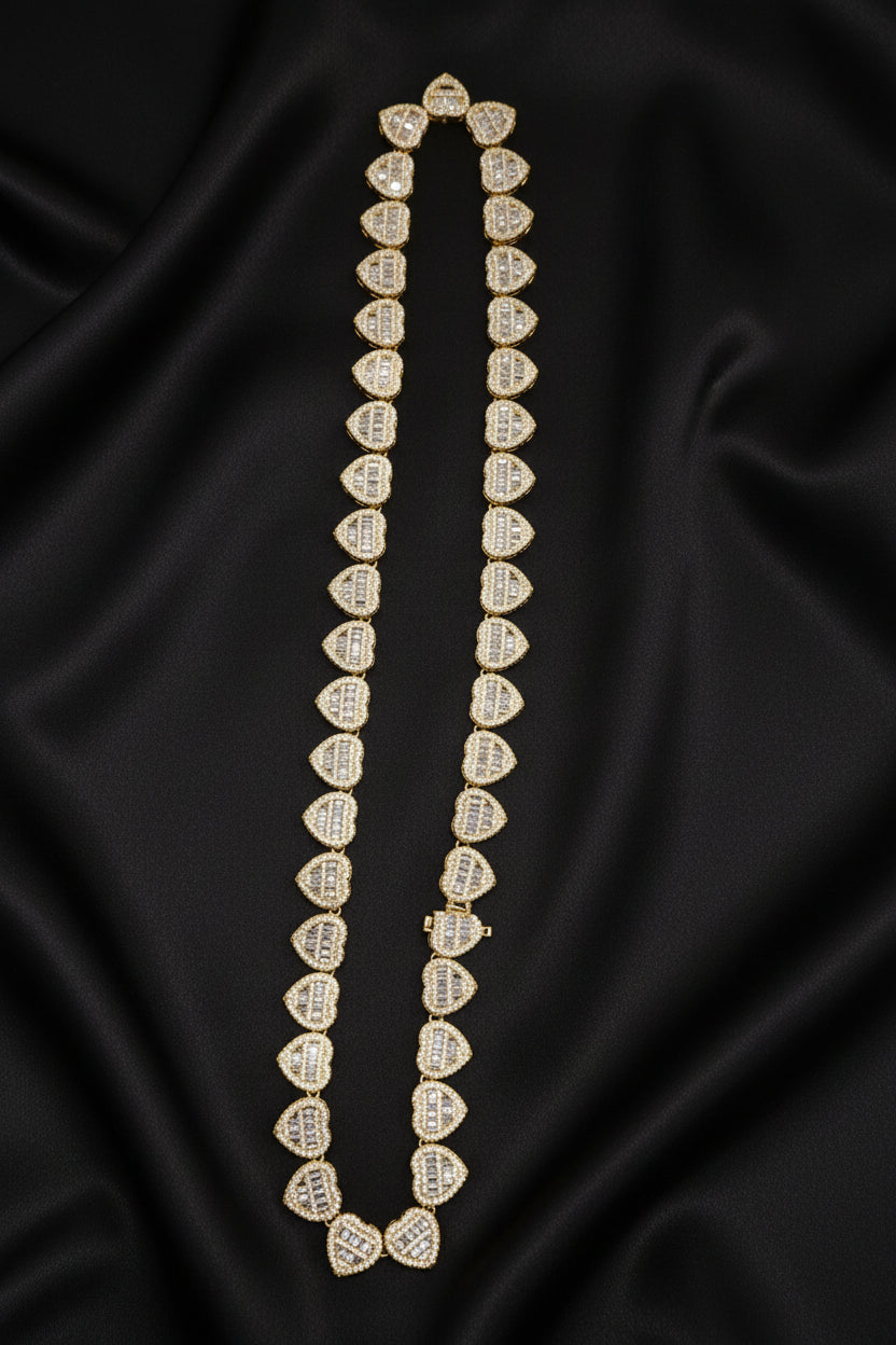 Iced out gold plated chain