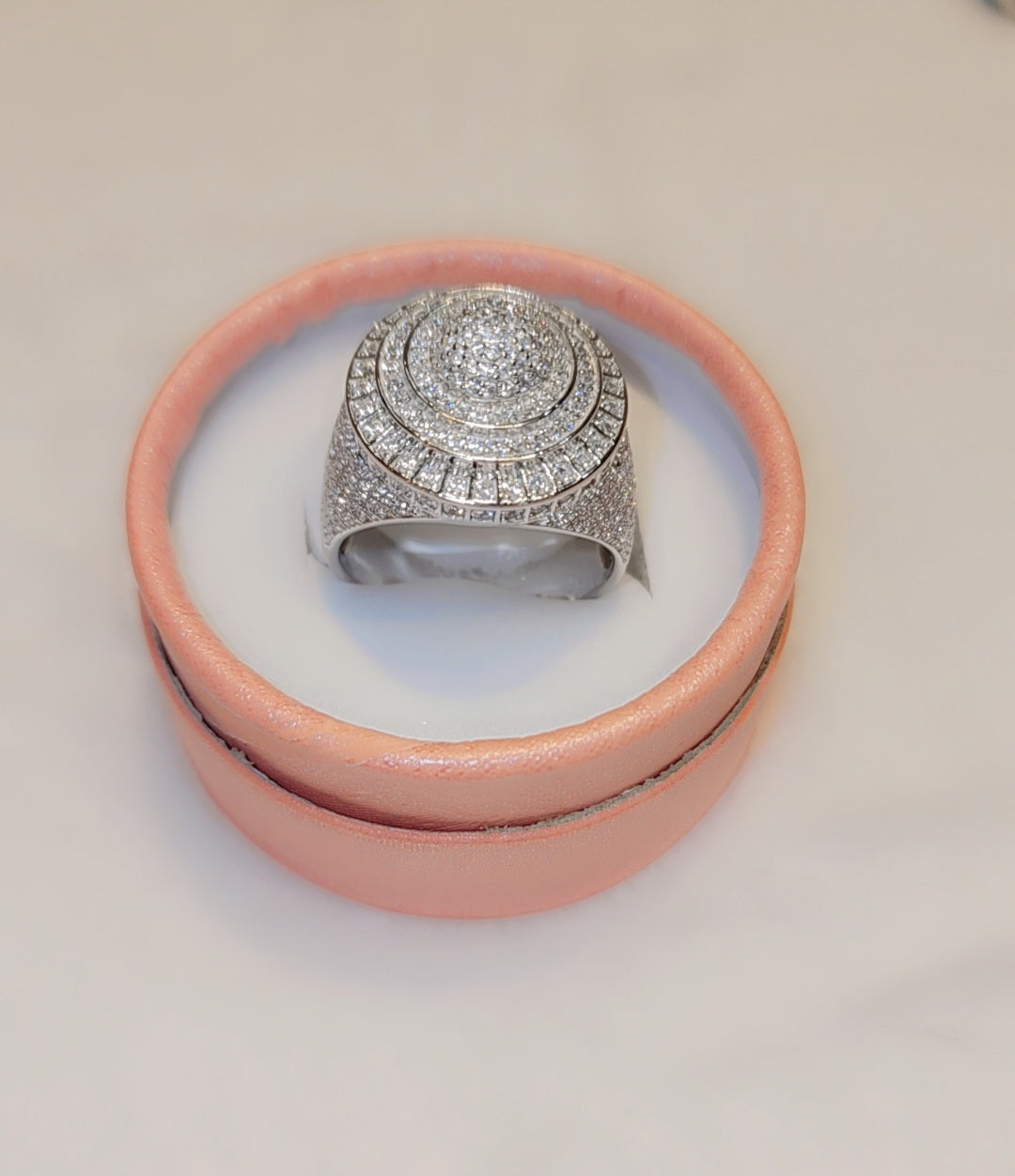 Bague en argent sterling avec effet glacé