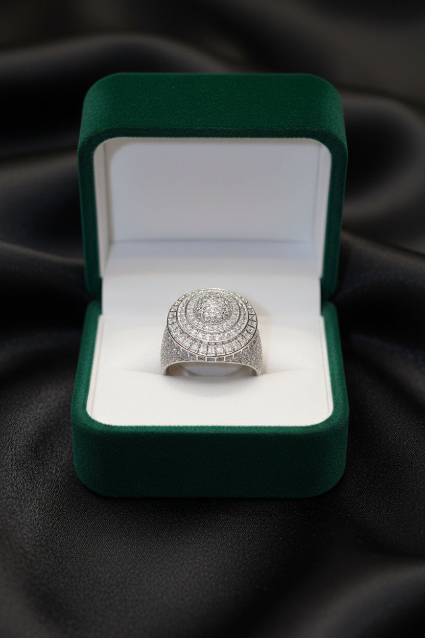 Sterling silver iced out ring