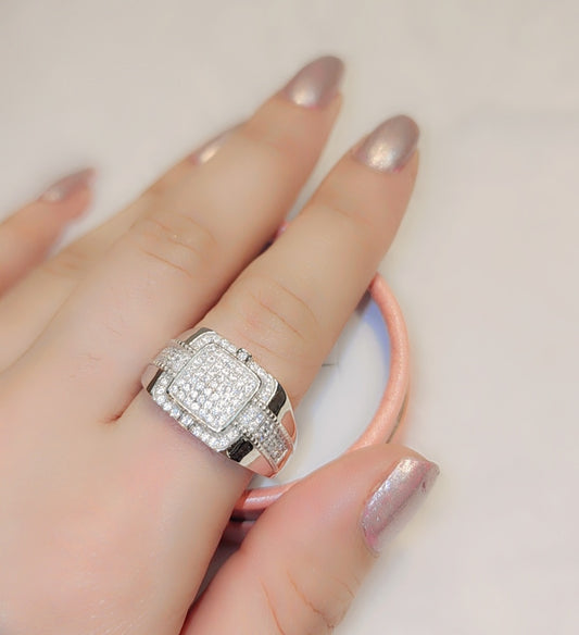Sterling silver iced out ring