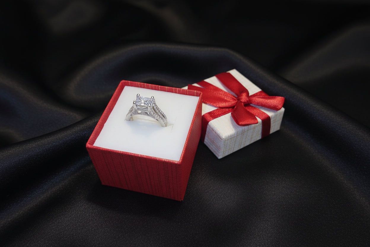 Sterling silver square ring