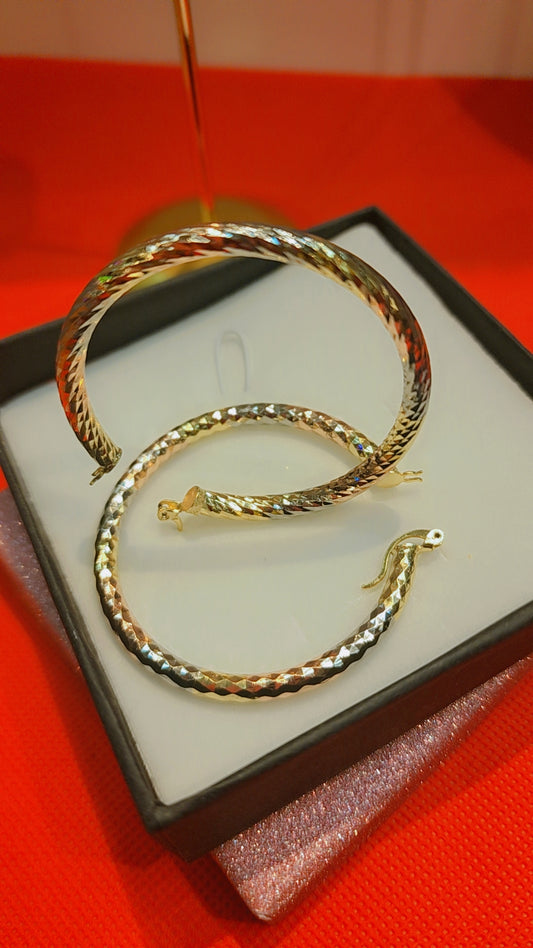 Boucle d'oreille plaquée or 3 tons