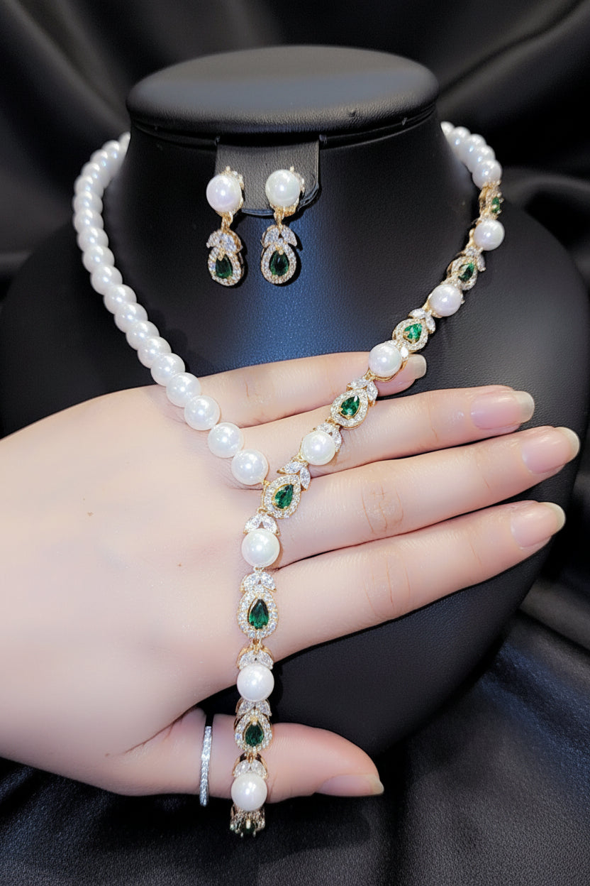 White gold plated set