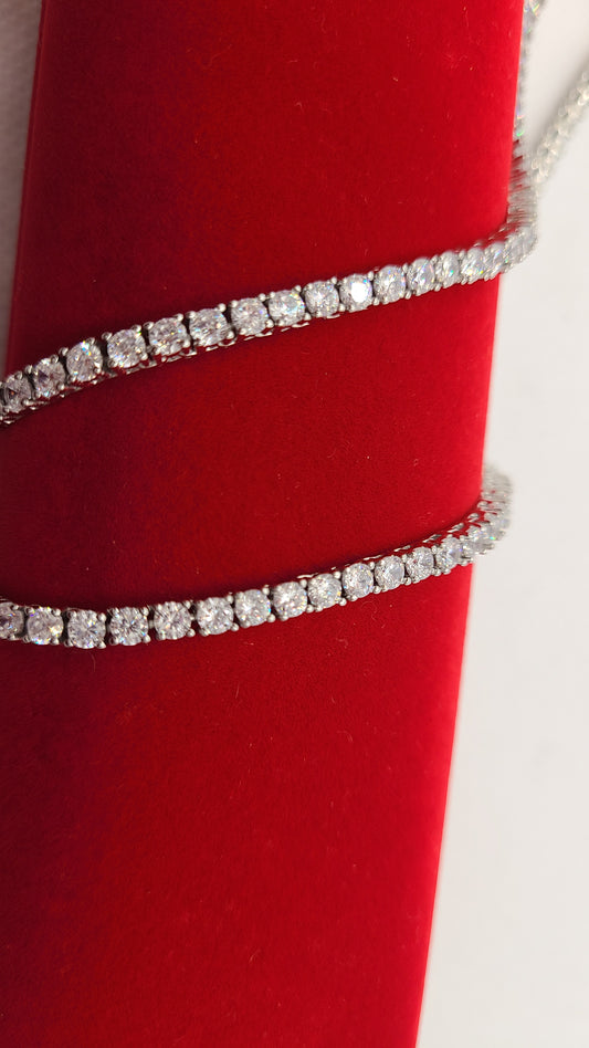 Chaîne de tennis en argent sterling