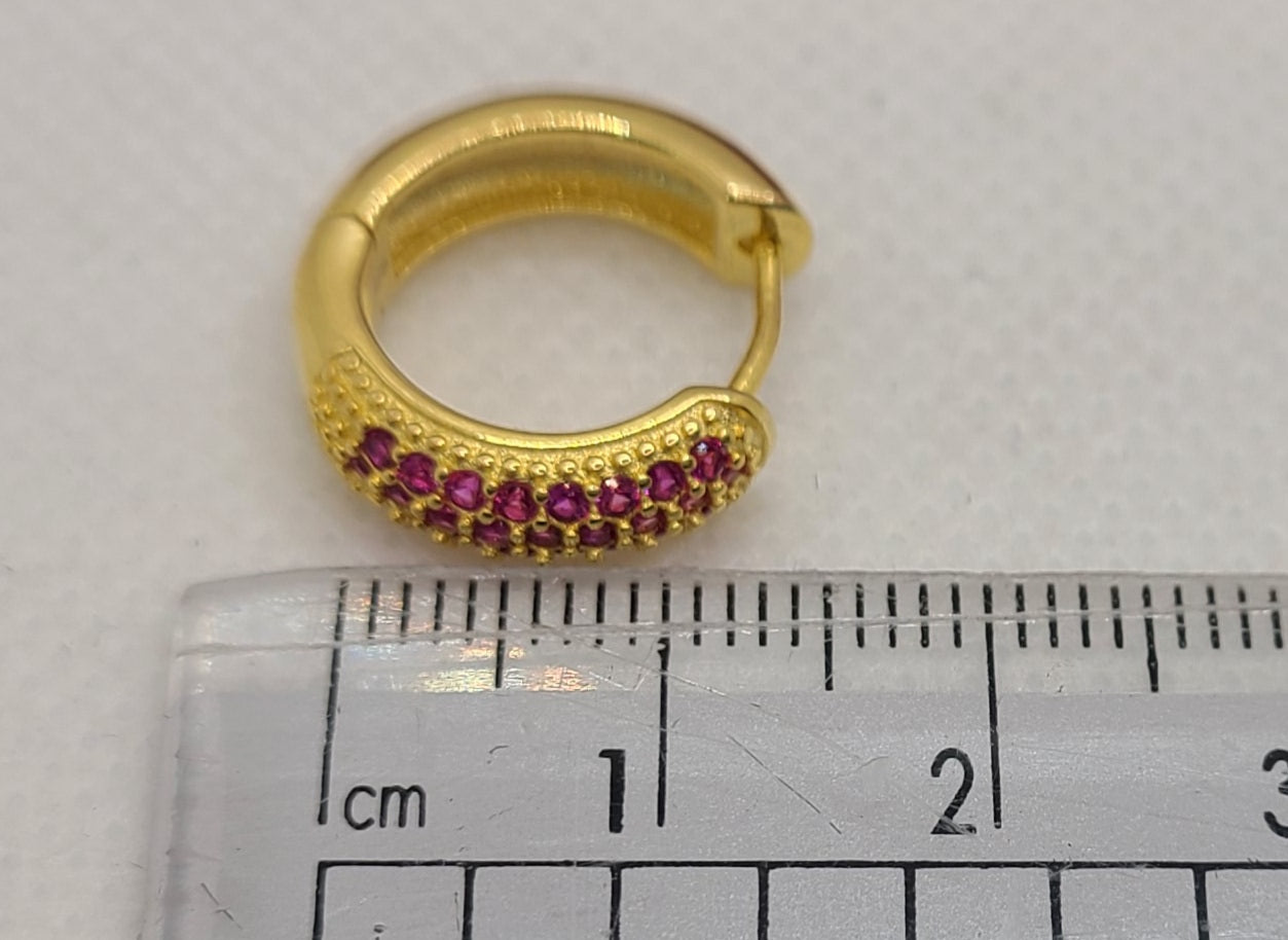 Boucles d'oreilles créoles plaquées or 925 véritable argent