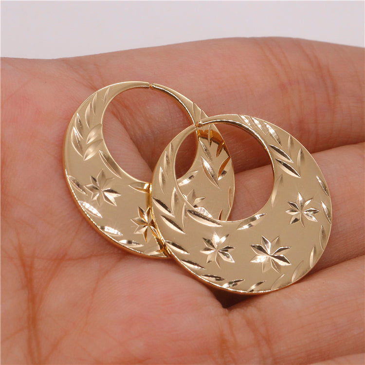 Boucles d'oreilles Nattiyan classiques en argent véritable et or rempli 18 carats PVD