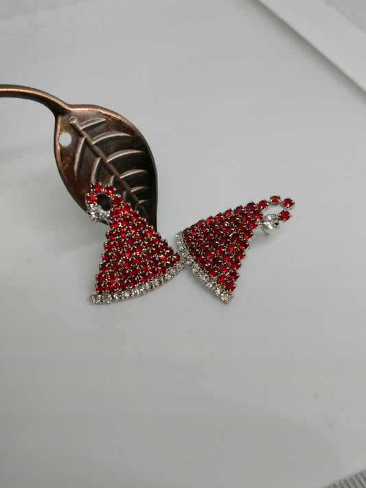 Boucles d'oreilles à tige en forme de chapeau de Père Noël