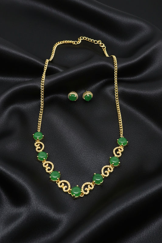 Real Jade Gold Plated Set