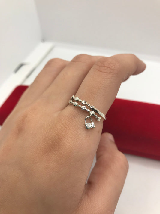 Bague de verrouillage en argent sterling