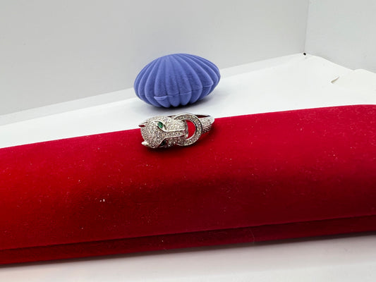 Bague serpent en argent véritable