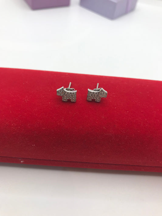 Boucles d'oreilles chien en argent sterling 925