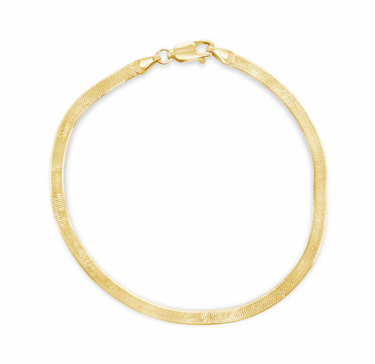 Gold plated herringbone bracelet