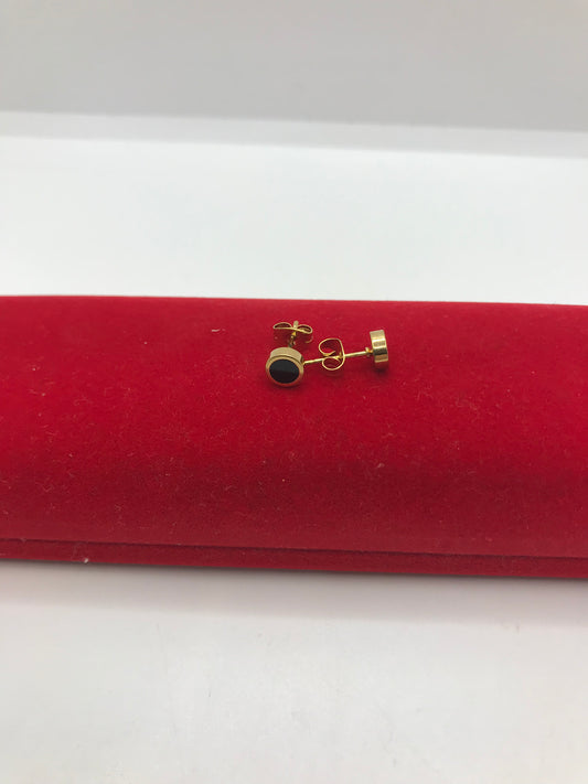 Clous d'oreilles en acier inoxydable doré et noir