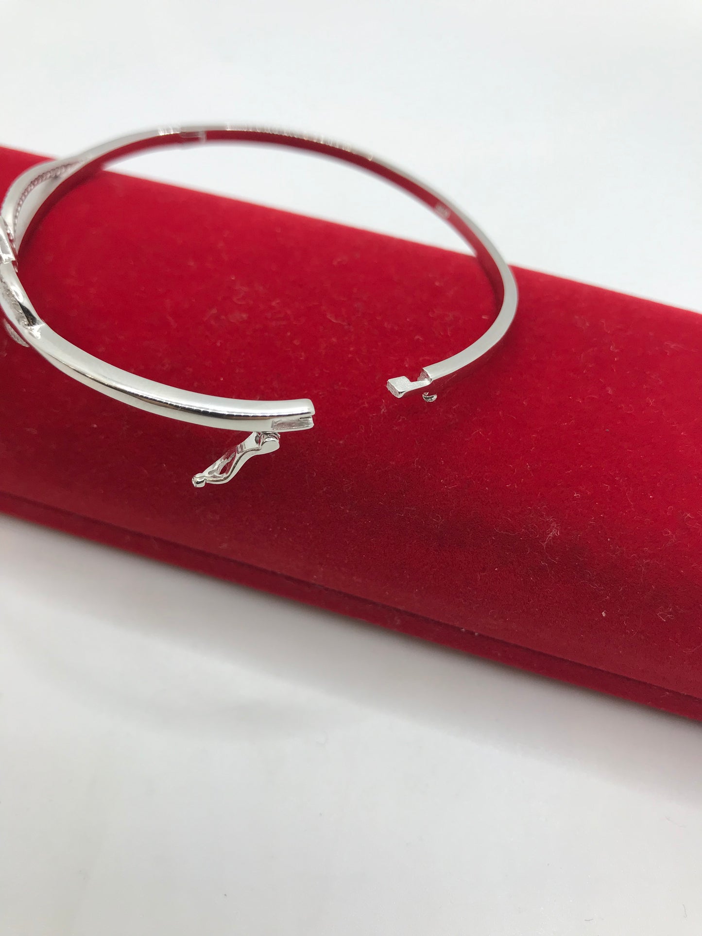 Bracelet jonc en argent sterling avec cœur ❤️