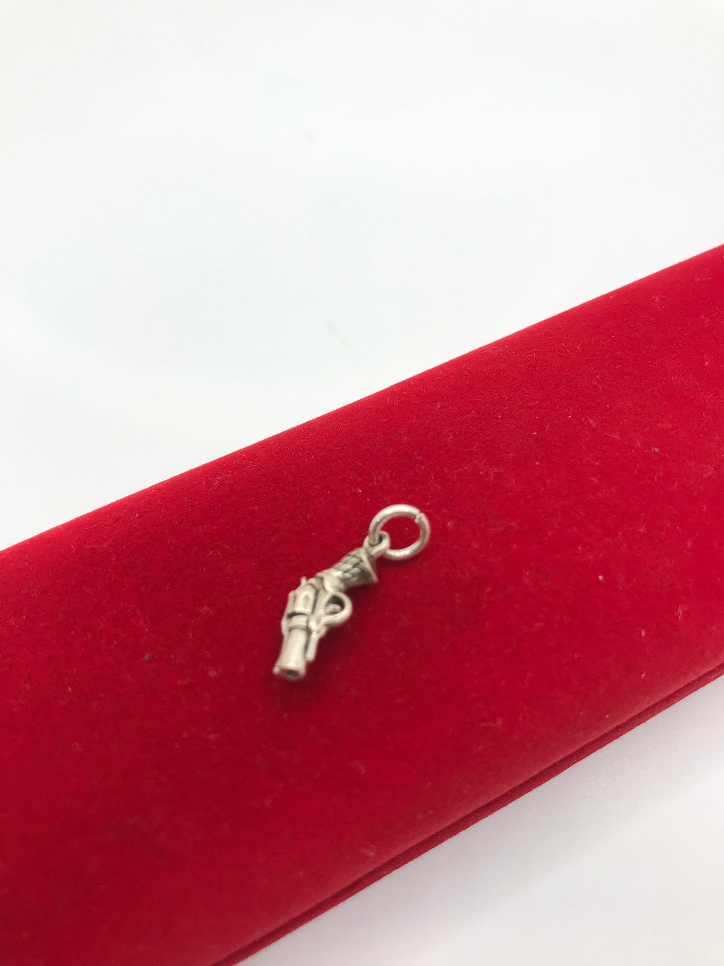 Real silver pistol gun charm