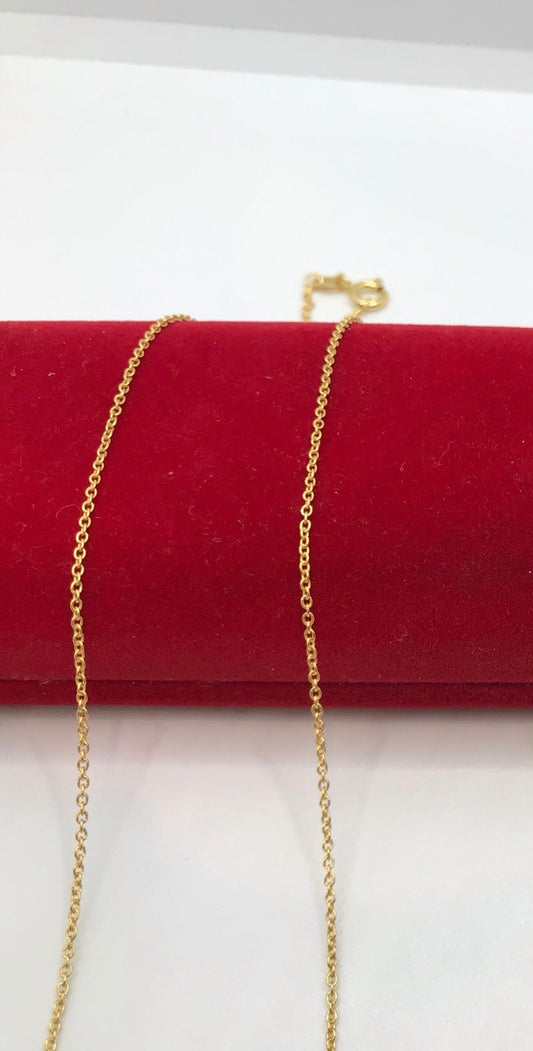 Chaîne câble en argent véritable et plaqué or