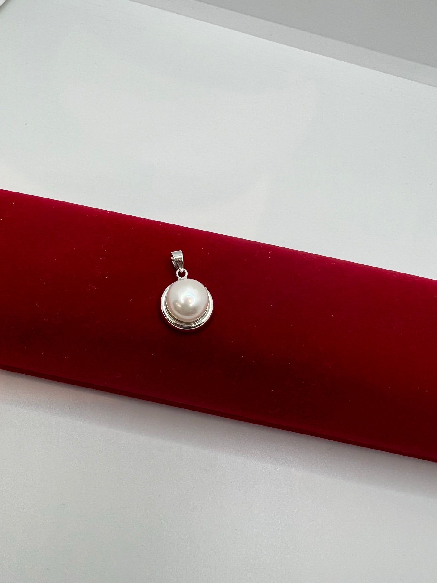 Pendentif en argent véritable avec perle d'eau douce