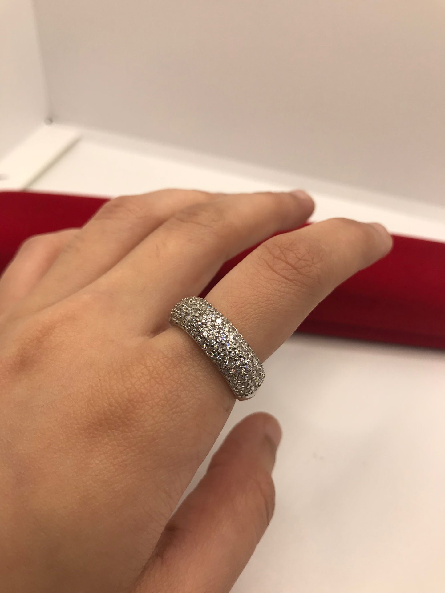 Bague hip-hop en argent sterling 925 avec effet glacé