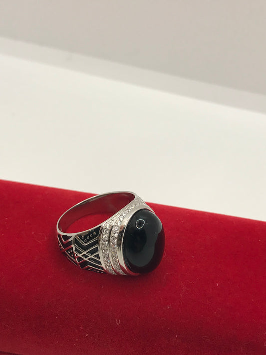 Bague en argent sterling et onyx